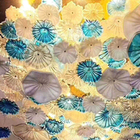 Lustre décoratif moderne en acier et verre avec télécommande, luminaire suspendu personnalisé pour hall d'hôtel, restaurant, salle à manger