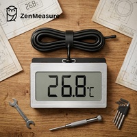 Thermomètre numérique à sonde ZenMeasure avec écran LCD haute résolution et capteur NTC filaire sensible pour salle blanche