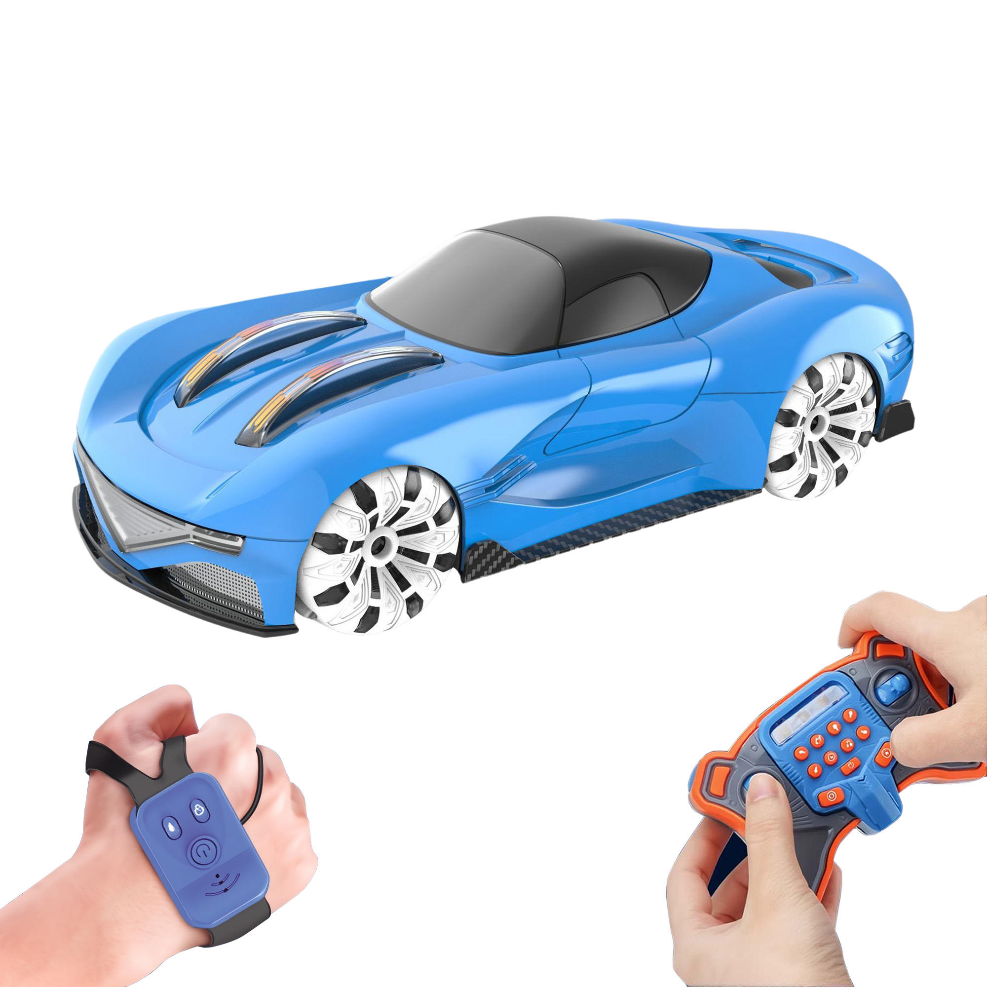 สีน้ำเงิน (รีโมทคอนโทรลแบบมือถือ+นาฬิกา)