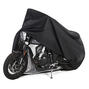 Housse universelle étanche pour moto Stockage extérieur Tous temps Pluie Neige Soleil Hiver avec trous de verrouillage Nuit Réfléchissant Noir - Product Image 1
