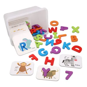 educational toy English Letter number sets Double-sided puzzle alphanumeric pairing cards