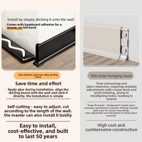 Nouvelle Plinthe en Alliage d'Aluminium Épaissie Effet Crème, Sans Perçage, Auto-adhésive, Étanche, Finition Mate pour Appartement