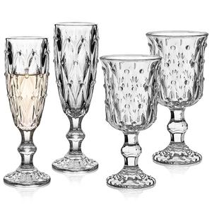 Элегантные флейты для шампанского с жемчужным узором, винтажные римские бокалы с тиснением на ножках для вина - Product Image 1