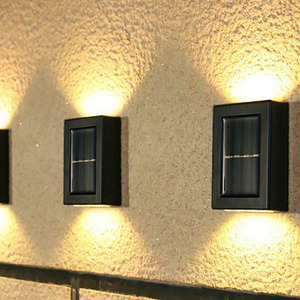 2 <span class=keywords><strong>LED</strong></span> atas dan ke bawah lampu pencahayaan eksterior bertenaga surya lampu tempat lilin tahan air lampu dinding untuk jalan teras teras - Product Image 2