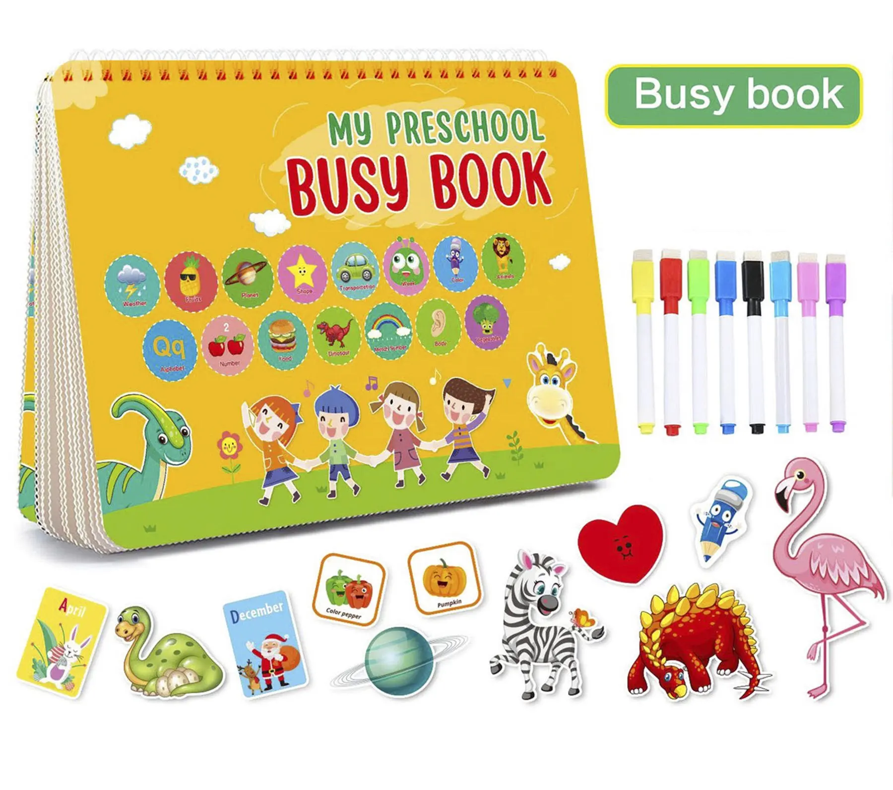 Mon livre occupé pour les enfants, activités d'apprentissage préscolaire, 15 thèmes, jouets Montessori pour les tout-petits, livre d'apprentissage de l'autisme