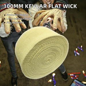 100% para Kevlar Flat Wicking 100mm de ancho y 3mm de espesor Retardante de llama Pure Aramid Webbing 4 \ "1/8 \" PUR Flat Kevlar Wick - Product Image 3