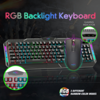 Ensemble clavier et souris filaires Umila pour jeux, clavier de jeu à membrane rétroéclairé lumineux pour esports et souris Teclado Y Mouse