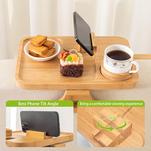 Cánh tay có thể gập lại chiếc ghế khay giữ cốc với 360 độ xoay điện thoại chủ clip trên Side sofa bảng - Product Image 6