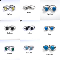 Liquidation prix usine pas cher pierre hommes femmes bagues rondes petite Agate bague ovale bagues en cuivre bijoux cadeau