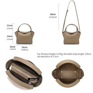 Borsa da donna in vera pelle all'ingrosso personalizzata in fabbrica. Borsa da donna in pelle di vacchetta di alta qualità. Le donne devono avere - Product Image 6