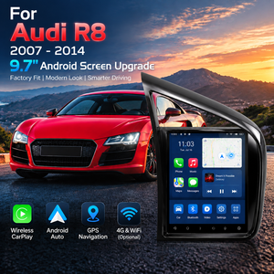 Autoradio Android 9,7 pouces pour Audi R8 2007-2014 conduite à gauche, CarPlay sans fil, Android Auto, GPS, navigation, lecteur multimédia - Product Image 1