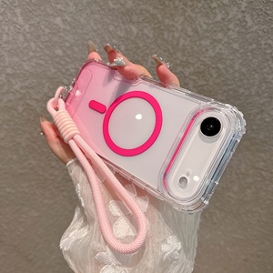 Funda Magnética 3 en 1 Transparente de PC y TPU con Degradado de Color para iPhone 13 14 15 16 17 Pro Max, Diseño de Tres Capas con Correa - Product Image 3