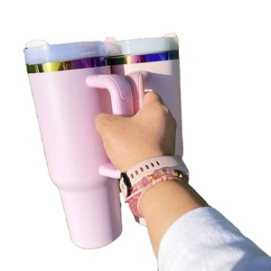 Outdoor Custom LogoBulk <b>Large</b> Capacity Valentine's Day 40oz rainbow Plated Tumbler for Laser Engraving - Product Image 2