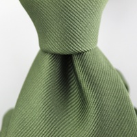Cravate classique en soie tissée à plis, couleur unie vert olive, coupe slim, pour homme, fournisseur chinois