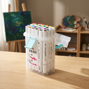 ปากกามาร์คเกอร์แบบสองหัวชนิดน้ำ ไม่ลบได้ แพ็คคู่ 24 สี สำหรับงานศิลปะ - Product Image 2