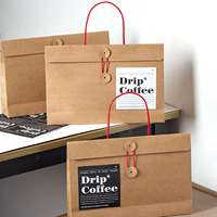 Sac en papier kraft personnalisé, boîte d'emballage pour café filtre et thé, carton polyvalent pour biscuits, pain, bonbons et friandises de pâtisserie