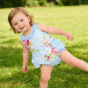 Mono de una Pieza <span class=keywords><strong>con</strong></span> Estampado Floral y Volantes para Bebé Niña, Traje de Verano para Bebés de 0 a 24 Meses, Diseño Personalizado ODM - Product Image 2