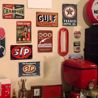 Juego de Letreros Metálicos Vintage Retro Texaco Motor Oil para Garaje, Decoración de Pared para Taller Automotriz, Decoración para Gasolinera