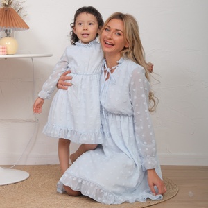 Vestido Largo de Gasa Transpirable con Bordado para Mamá e Hija, Primavera-Verano 2023, Venta al Por Mayor - Product Image 2