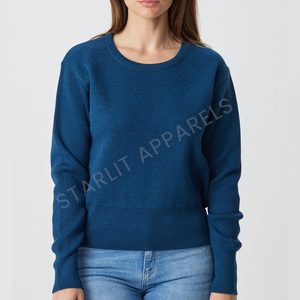 Wholesale Women's 100% Cotton Knitted <b>Pullover</b> <b>Sweaters</b> Anti-Wrinkle Quick Dry Breathable Anti-Pilling Casual Long Sleeve Winter - Product Image 1