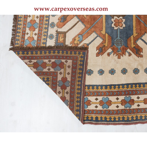 Authentique tapis en laine persane fait à la main en fibre naturelle réversible et antimicrobien pour la décoration intérieure - Product Image 4