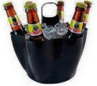 Bac à boissons glacée en plastique avec logo personnalisé, seau en plastique, 1 pièce
