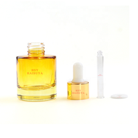 Bouteilles d'huiles en verre transparent épais de luxe fond plat marque privée personnalisée 3ml 10ml 1oz 2oz collier plaqué bouchon compte-gouttes parfum