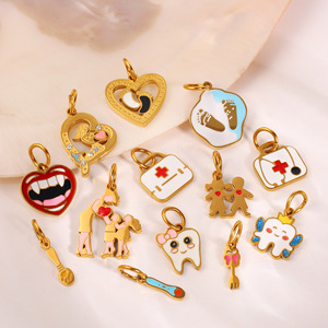 จี้ห้อยคอรูปฟันการ์ตูน ทำจากโลหะผสมสังกะสี ประดับด้วยไมโครอินเซอร์ต เหมาะสำหรับเป็นของขวัญสำหรับทุกเพศ - Product Image 2
