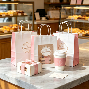 Wholesale Professional <b>Bakery</b> Packaging Solution Manufacturer Custom Printed Recyclable <b>Paper</b> Bag <b>for</b> Bread Cake Packaging - Product Image 2