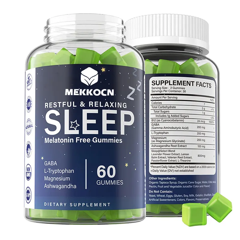 Gummies Bantuan Tidur Ttime Malam Kustom Menghilangkan Stres Gummies Energi Suasana Hati Tenang Alat Bantu Tidur Gummy dengan L-theanine Boost Sleep