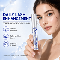 Sérum de croissance des cils BEIKE OEM/OEM GHK-Cu, emballage personnalisé, marque privée, sérum pour cils à base de peptide de cuivre bleu, marque cosmétique