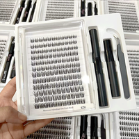 Extensions de cils individuelles, kit de cils magnétiques DIY, cils à presser, cils en grappe, cils réutilisables en soie, faux vison, vente en gros