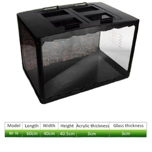 Terrario in Vetro per Rettili, Espositore per Animali Striscianti, Gabbia per Lucertole, <span class=keywords><strong>Serpenti</strong></span> e Camaleonti - Product Image 6