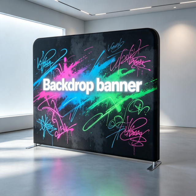 Colorful Printed Tension Fabric Backdrop Banner Reusable Backdrop Banner for Festival Event Photo Background