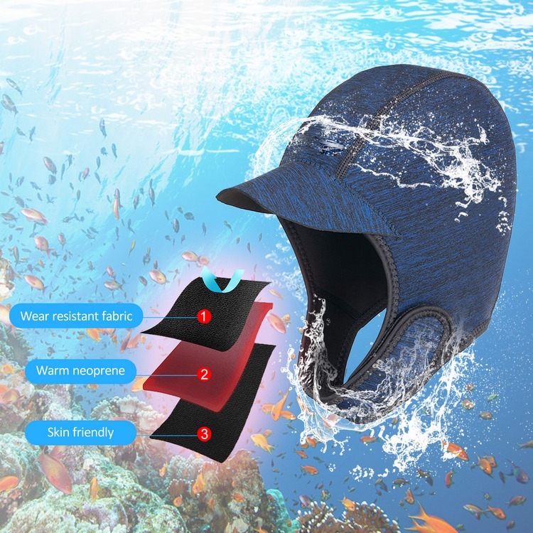 Neoprene Diving Cap - Thermal Snorkeling Wetsuit Hat