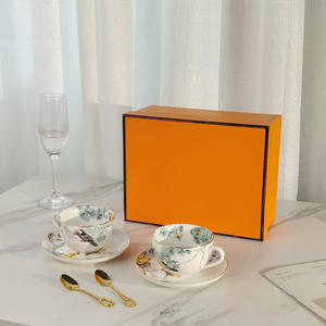 Tasse et soucoupe en céramique à motif d'animaux de la jungle nordique, best-seller, en porcelaine osseuse - Product Image 2