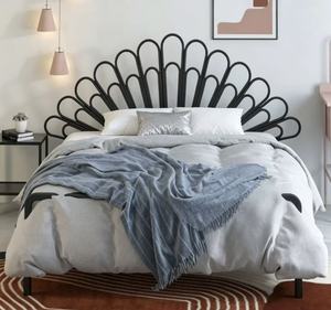 Black Metal <b>Bed</b> <b>Frame</b> Curved Headboard <b>Platform</b> <b>Bed</b> <b>Frame</b> Modern Bedroom Furniture - Product Image 2