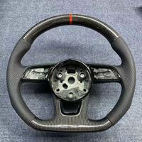 Volant sport à fond plat en cuir et fibre de carbone RS pour Audi A4 A5 TT A6 RS8 RS4 S4 Q5 Q7 Q8 R8 S6 RS6 RS3 RS5 A4L A3 RS7