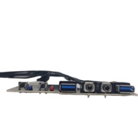 Boîtier d'ordinateur noir de haute qualité avec contrôle audio interne, double USB, panneau avant, câble de carte mère et interrupteur d'alimentation PLED