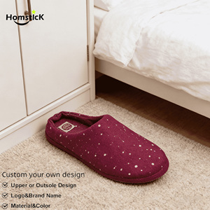 Pantuflas de Invierno para Mujer, Bordadas, de Felpa, Cerradas, para Interiores |   Antideslizante y Cálido |   <span class=keywords><strong>Venta</strong></span> al por Mayor de 1000 Pares |   Fábrica OEM - Product Image 1