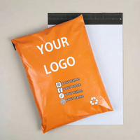 Nouveaux sacs d'expédition en plastique personnalisés à la mode, sacs de courrier express sur mesure, sacs d'expédition en polyéthylène orange pour vêtements