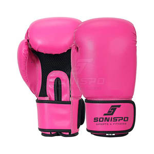 Guantes de boxeo y kickboxing de cuero PU de cuero de vaca de 8oz y 12oz para hombre con diseño de logotipo personalizado para entrenamiento de artes marciales - Product Image 1