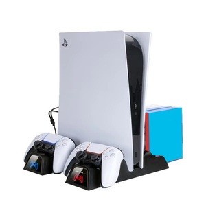 Cho PlayStation 5 đa chức năng dọc sạc đứng Slim nhựa lưu trữ với thông tin liên lạc có dây Quạt làm mát và bộ sạc - Product Image 1