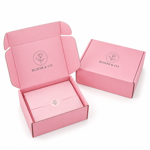 Caja de Envío Rosa de Papel Kraft Ecológico con Cierre Magnético y Logotipo Personalizado para Empaquetado con MOQ Bajo, <span class=keywords><strong>Precio</strong></span> de Fábrica - Product Image 2