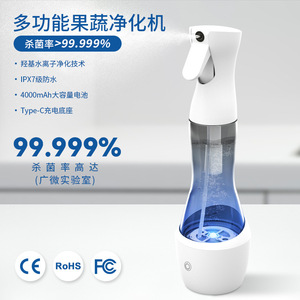 Portable Handheld Disinfection Sprayer With Blue Light Atomizing Ozone Water Generator For Fruit Vegetable Purification - Product Image 1
