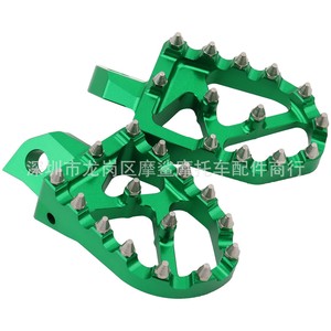 Pédales antidérapantes CNC à clous verts pour moto tout-terrain Kawasaki KDX 200 200R - Product Image 3