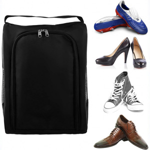 Bolsa de almacenamiento de zapatos, estuche de transporte portátil con cremallera de tela Oxford negra para zapatos deportivos, para viajes y uso al aire libre - Product Image 1