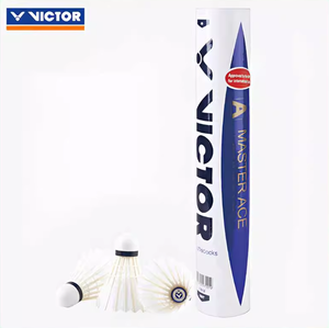 VICTOR MASTER ACE BWF - Paquete <span class=keywords><strong>de</strong></span> 12 Volantes <span class=keywords><strong>de</strong></span> Bádminton Profesionales <span class=keywords><strong>de</strong></span> Plumas <span class=keywords><strong>de</strong></span> Ganso Aprobados por la BWF para Competiciones Profesionales - Product Image 1