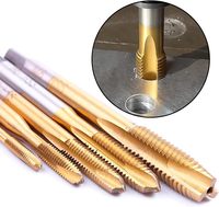 5pcs HSS Titane Enduit Spirale Point Threader Tap Set Métrique Spirale Flûte Machine Robinet Résistance À L'abrasion Brillant Tap Die
