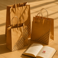 Sac en papier kraft de luxe pour emballage de bonbons 25*18*25CM avec poignée, imprimé sérigraphié, écologique, recyclable, personnalisable